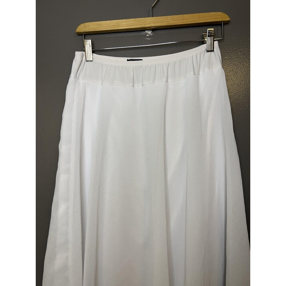 Standard U.S.A. Skirt Womens XL White Chiffon A-Line Midi Lined Elastic Waist